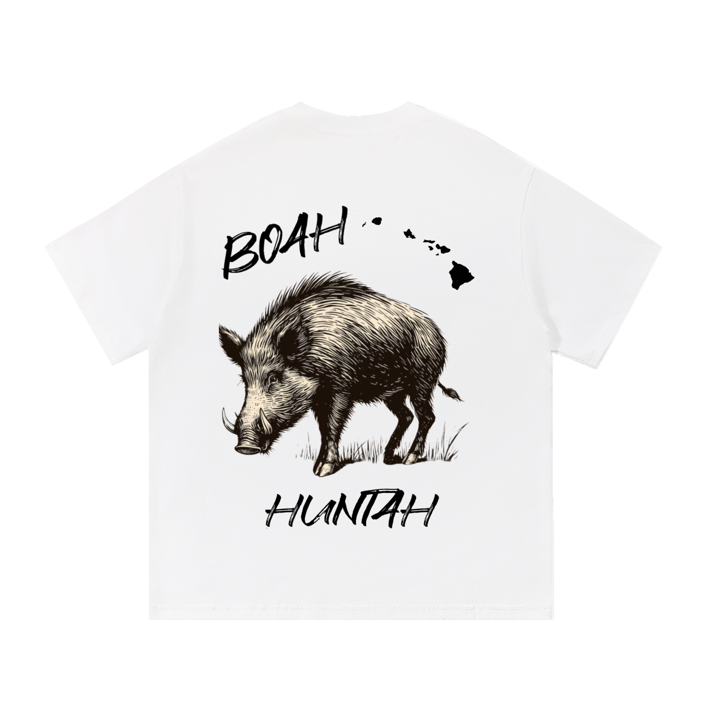 Boah Huntah Cotton T-Shirt White